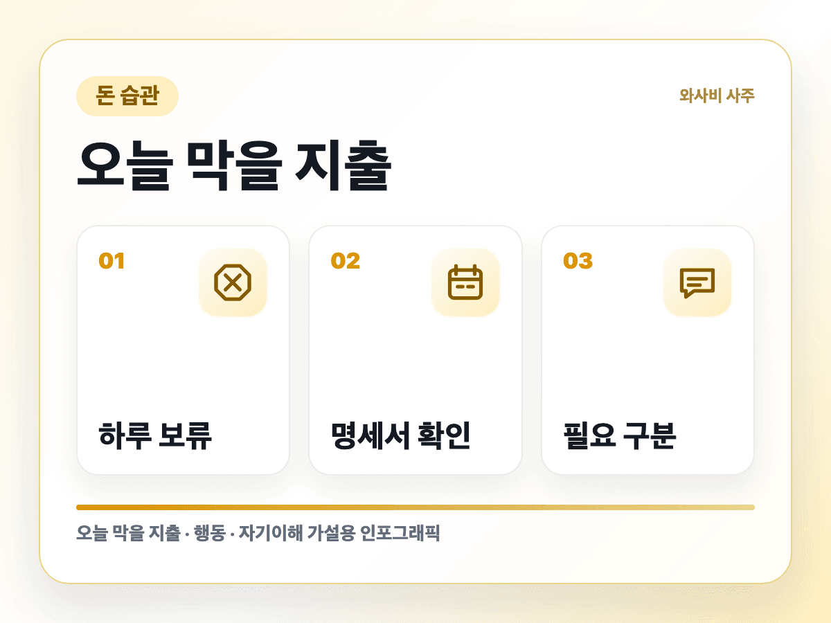 기분이 흔들릴 때 카드부터 쓰게 된다면 실행 순서 인포그래픽