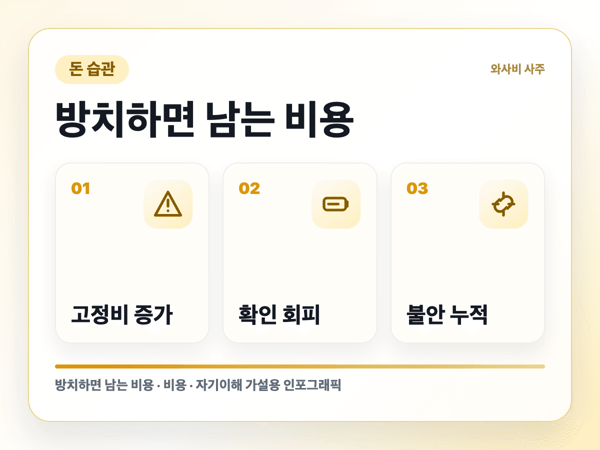 기분이 흔들릴 때 카드부터 쓰게 된다면 방치 비용 인포그래픽