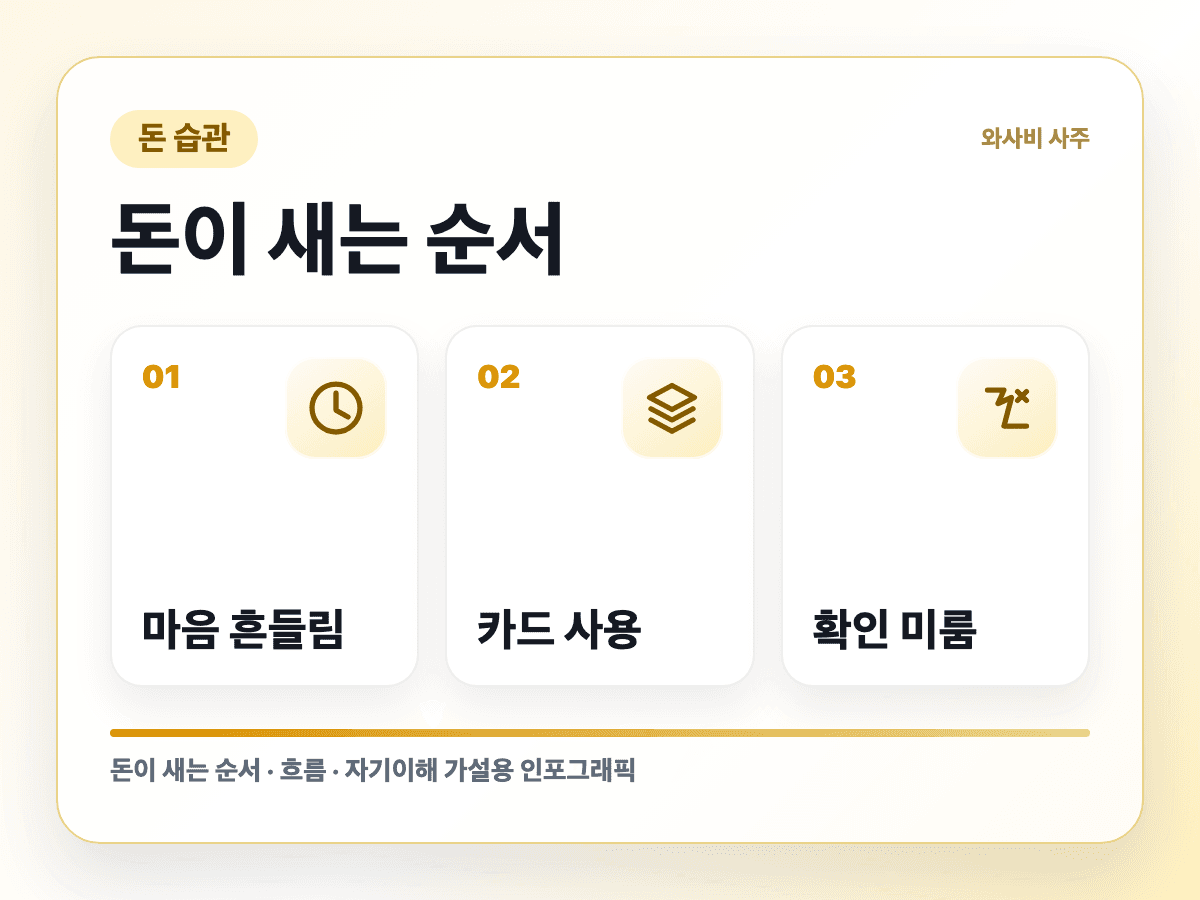 기분이 흔들릴 때 카드부터 쓰게 된다면 반복 흐름 인포그래픽