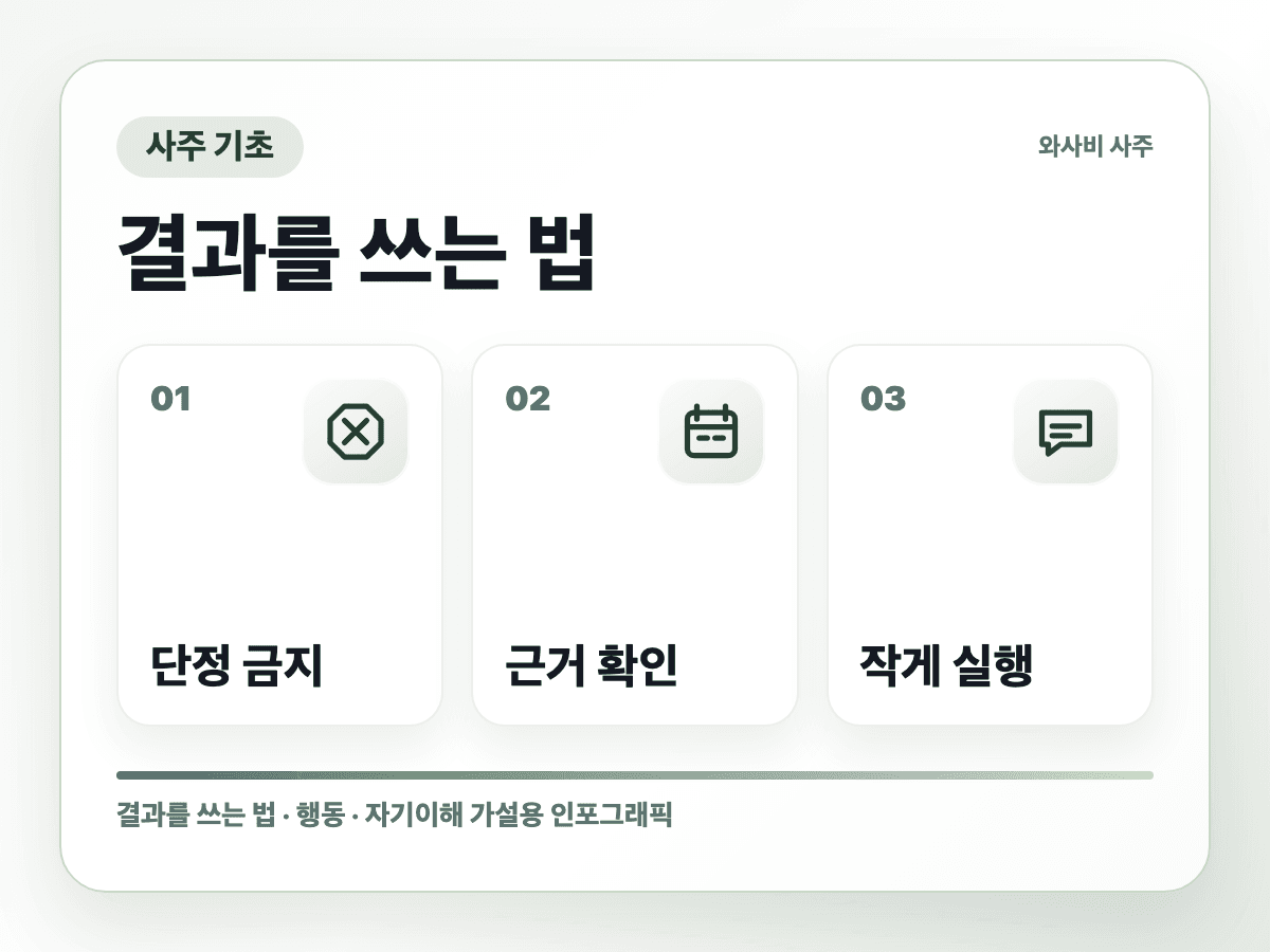 와사비 사주는 왜 미래를 맞힌다고 말하지 않을까 실행 순서 인포그래픽