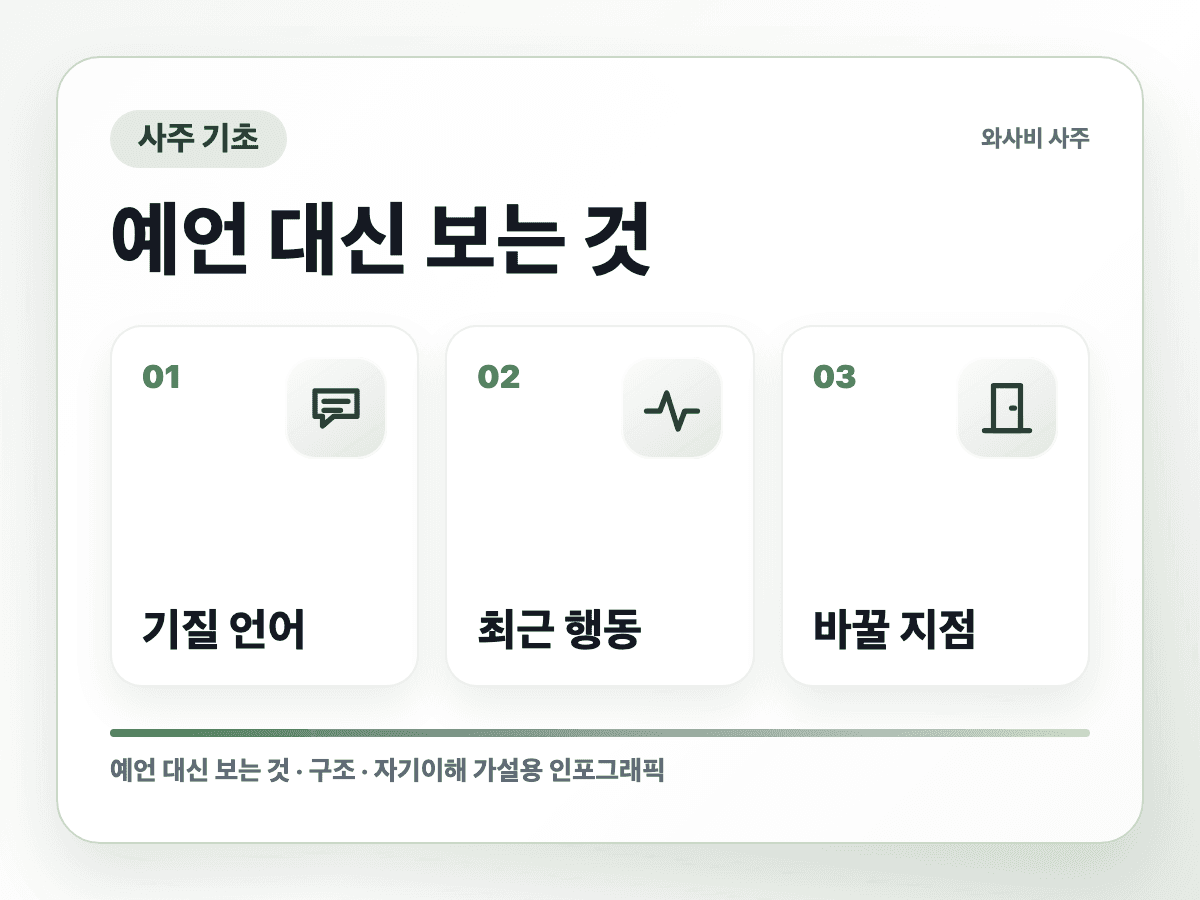 와사비 사주는 왜 미래를 맞힌다고 말하지 않을까 속반응 구조 인포그래픽